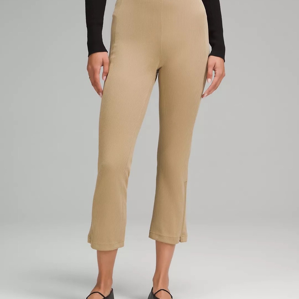 Lululemon Ribbed Softstreme Zip-Leg High-Rise Cropped Pants